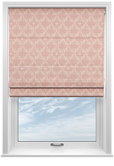 Trellis Prints, Vine and Bloom Rosies Pink - Twist&Fit Roman Blind